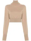 Sportmax Woman Turtleneck Beige Size L Virgin Wool In Light Brown