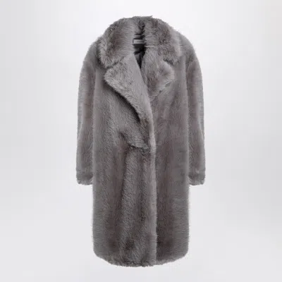 Sportmax Light Grey Faux Fur Coat In Gray