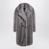Sportmax Long-sleeved Coat In Grey