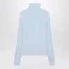 Sportmax Long-sleeved Knitted Turtleneck Sweater In Blue