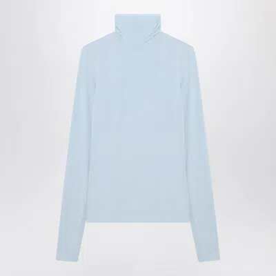 Sportmax Light Jersey Knit Turtleneck Sweater In Blue