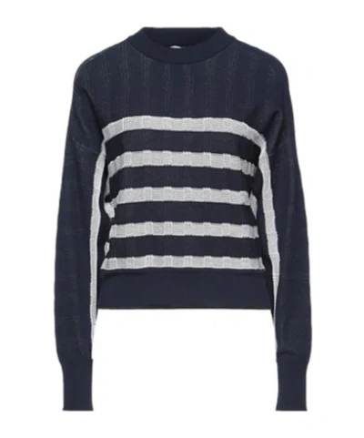 Sportmax Lightweight Striped Knit Top In Blue