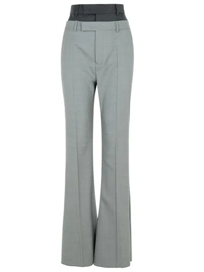 SPORTMAX SPORTMAX 'LINCE' GREY VIRGIN WOOL TROUSERS
