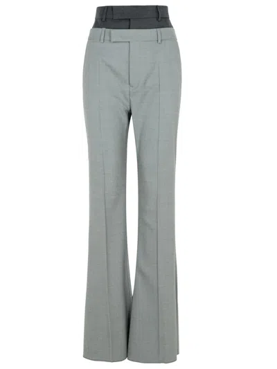 SPORTMAX SPORTMAX 'LINCE' GREY VIRGIN WOOL TROUSERS