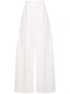 Shop Sportmax Linen And Cotton Blend Trousers In White