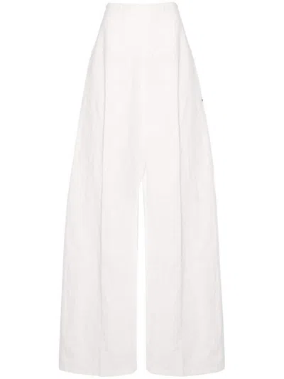 SPORTMAX SPORTMAX LINEN AND COTTON BLEND TROUSERS