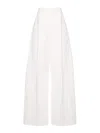 Sportmax White Linen And Cotton Blend Trousers In White