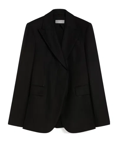 Sportmax Linen And Viscose Twill Blazer In Black