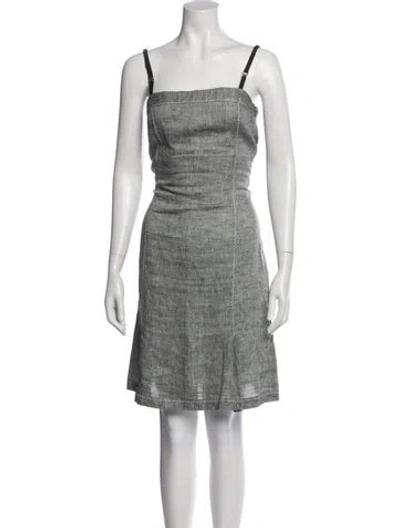 Pre-owned Sportmax Linen Knee-length Dress In Gray