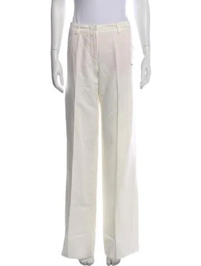 Pre-owned Sportmax Linen Wide Leg Pants In Neutral