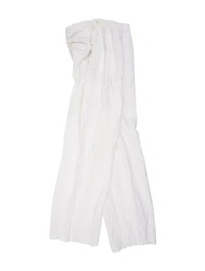 Pre-owned Sportmax Linen Wide Leg Pants In Neutral