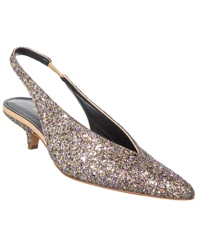 Sportmax Liuti Glitter Leather Slingback Pump In Pink