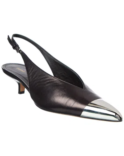Sportmax Liuti Leather Slingback Pump In Black