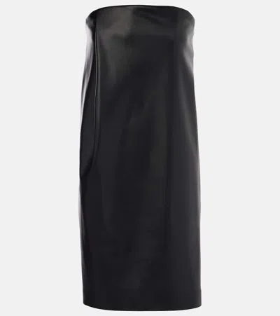 Sportmax Locarno Faux Leather Minidress In Black