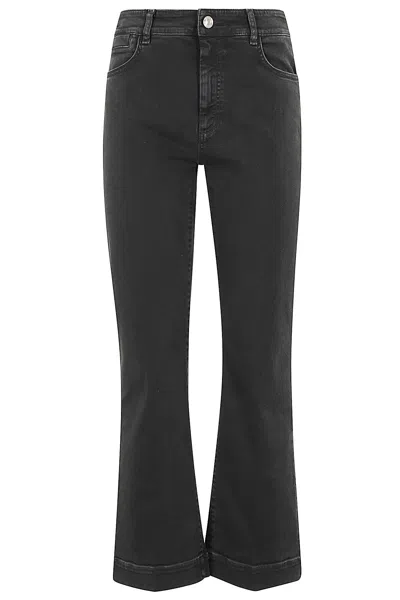 Sportmax Logo Patch Straight Leg Jeans In Black