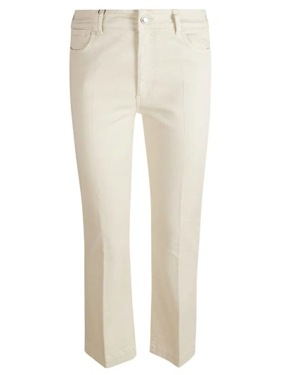 Sportmax Logo Patch Straight Leg Trousers In White