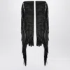Sportmax Long Fringe Detail Gloves Collection In Black