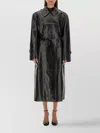 Sportmax Long Coat With Belt And Epaulettes In Brown