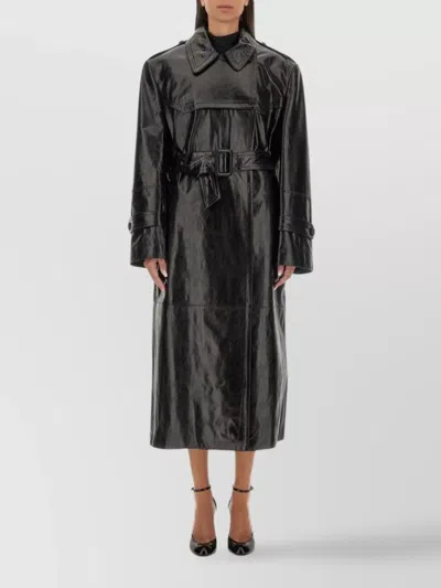 SPORTMAX LONG COAT WITH BELT AND EPAULETTES