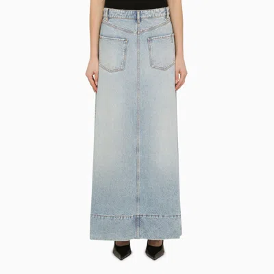 SPORTMAX LONG DENIM SKIRT INSIDE OUT