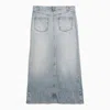 Sportmax Long Denim Skirt Inside Out In Blue
