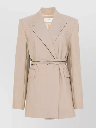 SPORTMAX LONG DOUBLE-BREASTED BLAZER WITH ARROW LAPEL COLLAR