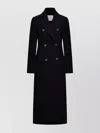 Sportmax Long Double-breasted Wool Coat Featuring Belt In Black