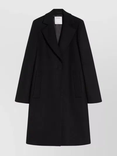 Sportmax Long Double Lined Coat Pockets In Black