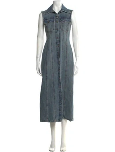 Pre-owned Sportmax Long Dress In Blue