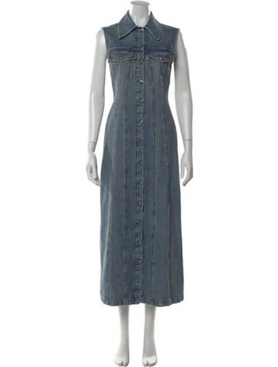Pre-owned Sportmax Long Dress In Blue
