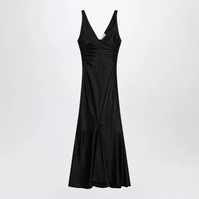 【関税&送料込】Sportmax Long Black Dress In Satin Long satin dress, black | Sportmax