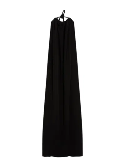 Sportmax Robe Longue En Viscose In Black