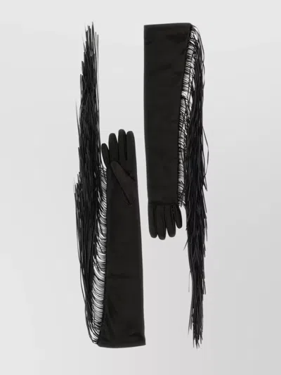 SPORTMAX LONG FRINGE DETAIL GLOVES COLLECTION