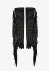 Sportmax Long Fringe Detail Gloves Collection In Black