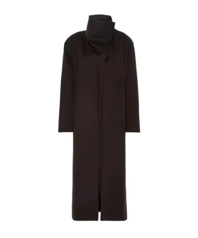Sportmax Long Pure Wool Coat In Brown