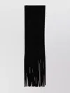 Sportmax Long Rectangular Scarf Featuring Fringe Embellishments In Black
