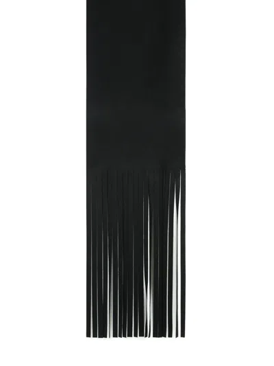 Sportmax Long Scarf With 'avocado' Fringes In Black