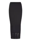 Sportmax Long Skirt In Stretch Ribbed Fabric In Black