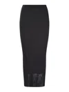 Sportmax Long Skirt In Stretch Ribbed Fabric In Black