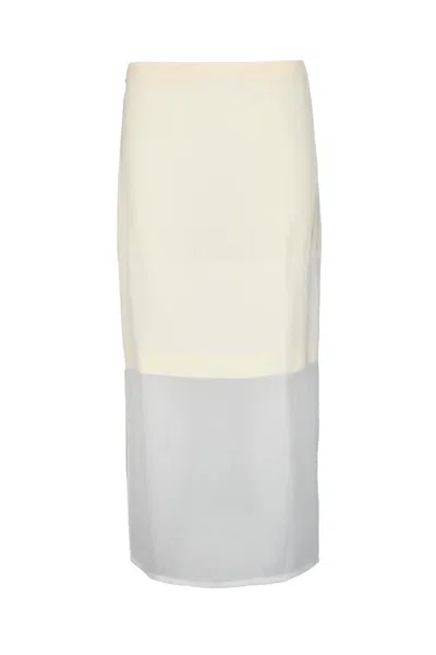 Sportmax Long Skirt Viscose - Cream In Neutral