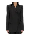 Sportmax Structured Jacket With Flap Pockets And Notched Lapel In Black