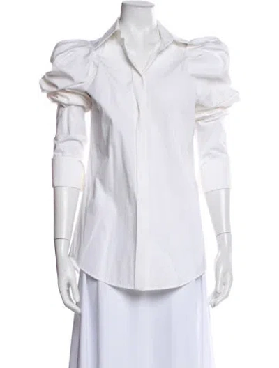 Pre-owned Sportmax Long Sleeve Blouse In White