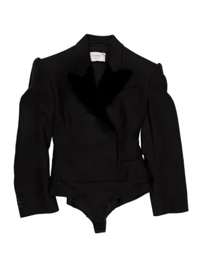 Pre-owned Sportmax Long Sleeve Bodysuit In Black