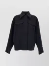Sportmax Long Sleeve Boxy Fit Coat With Pockets In Blue