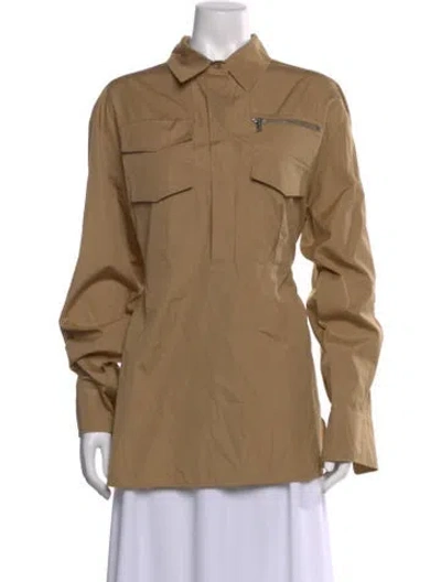 Pre-owned Sportmax Long Sleeve Button-up Top In Neutral