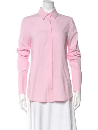 Pre-owned Sportmax Long Sleeve Button-up Top In Pink