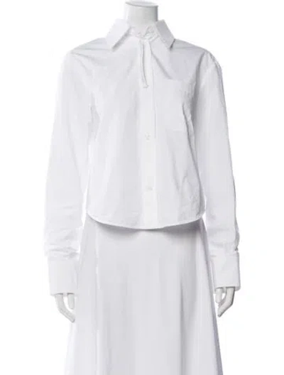 Pre-owned Sportmax Long Sleeve Button-up Top W/ Tags In White