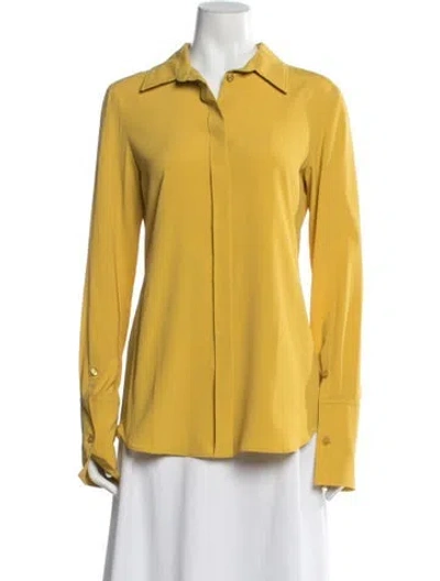Pre-owned Sportmax Long Sleeve Button-up Top W/ Tags In Yellow
