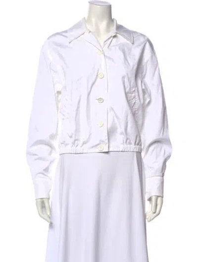 Pre-owned Sportmax Long Sleeve Button-up Top In White