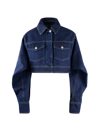 Sportmax Long Sleeve Denim Jacket In Blue